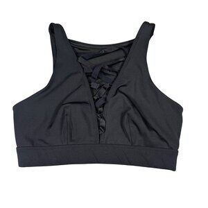 Savage X Fenty‎ Black Lace-Up Sports Bra Size Medium Supportive Activewear Top